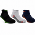 HolaCozy Men’s Cushioned Ankle Terry Socks – Pack of 3, Black Grey Navy