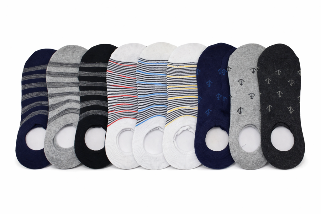 HolaCozy Men’s Cotton Blend No Show Socks – Assorted, Pack of 9 Pairs