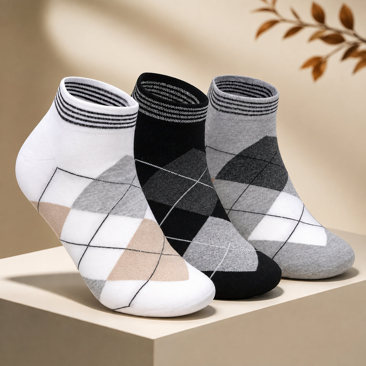 Men's Club Class Ankle Socks (Pack of 3)