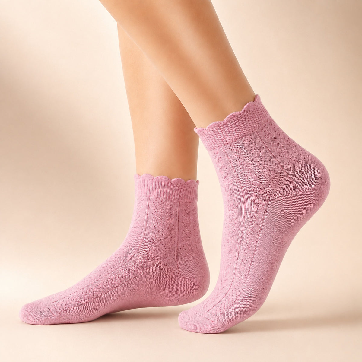 Women wearing pink Holacozy socks