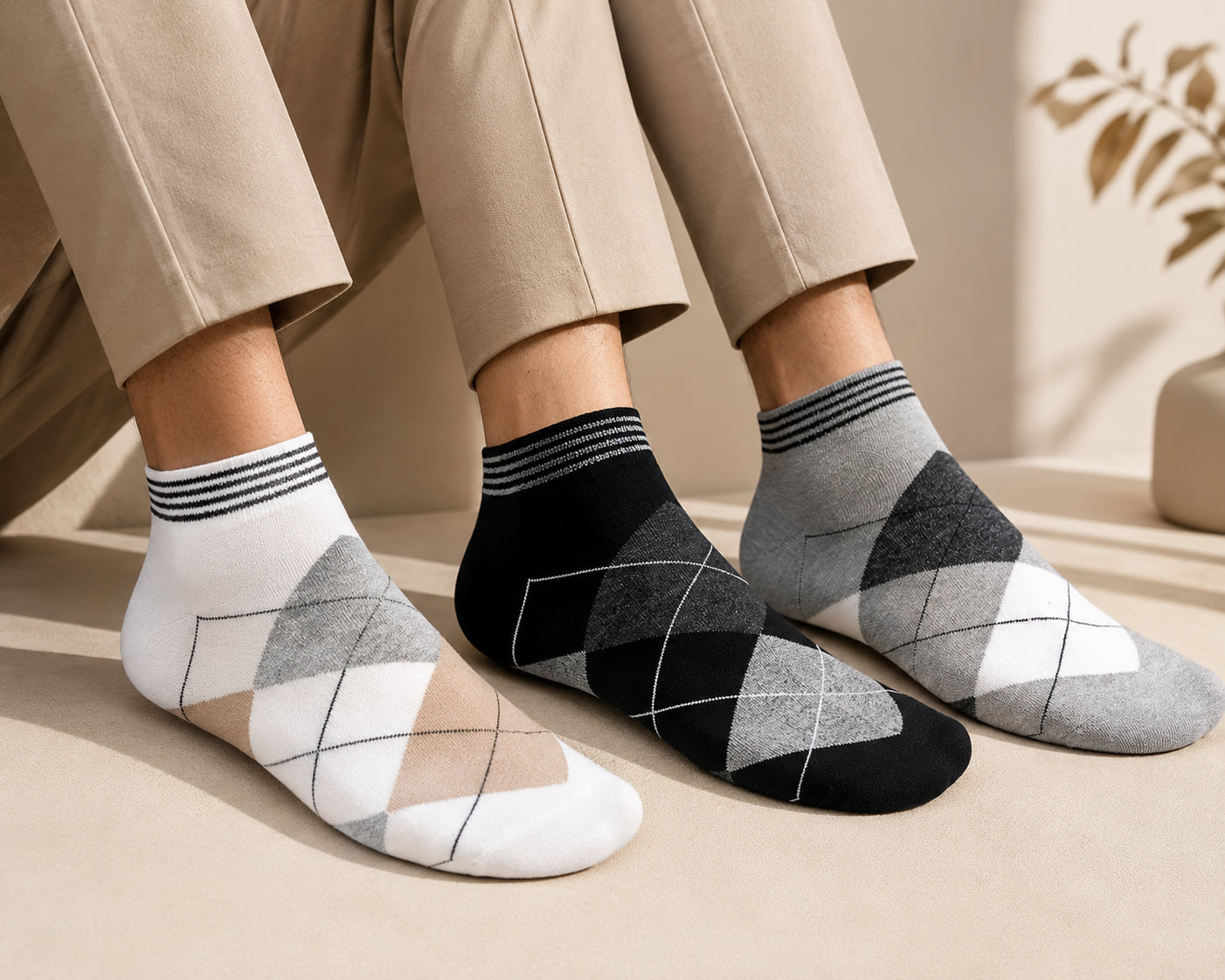 Men's Club Class Ankle Socks (Pack of 3)